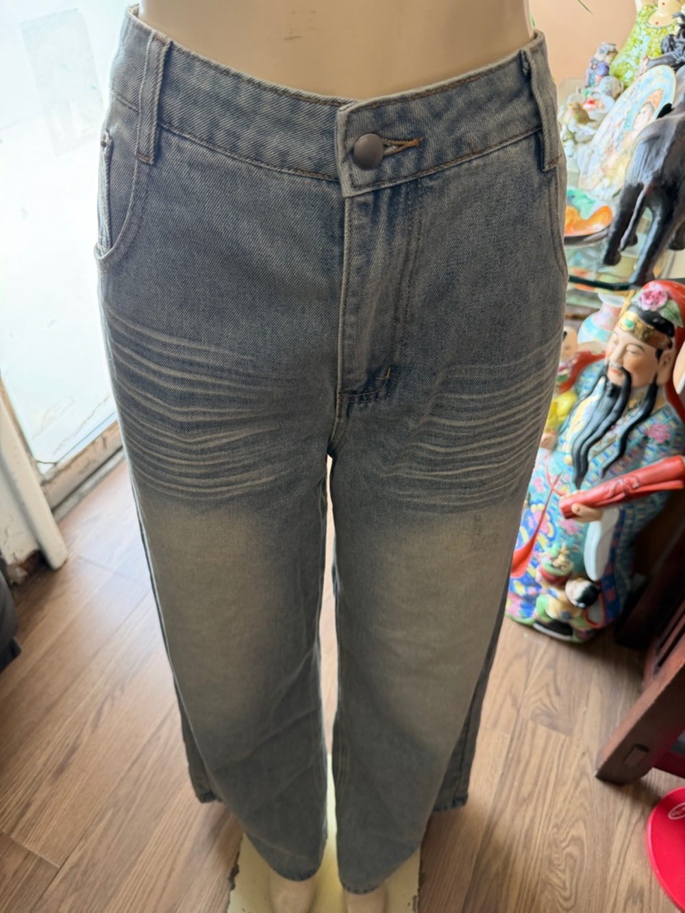 Fashion Nova Men's Light Blue Straight Jeans